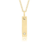 9ct Gold 0.04ct Diamond Ingot Pendant Necklace