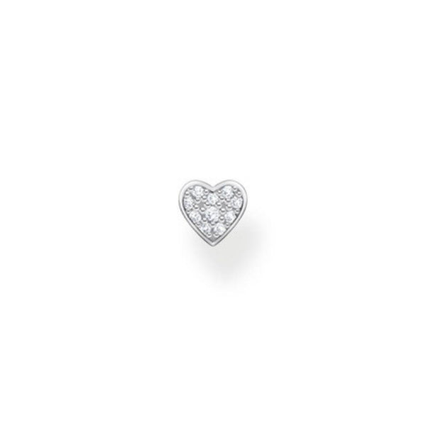 Thomas Sabo Silver Cubic Zirconia Heart Ear Stud