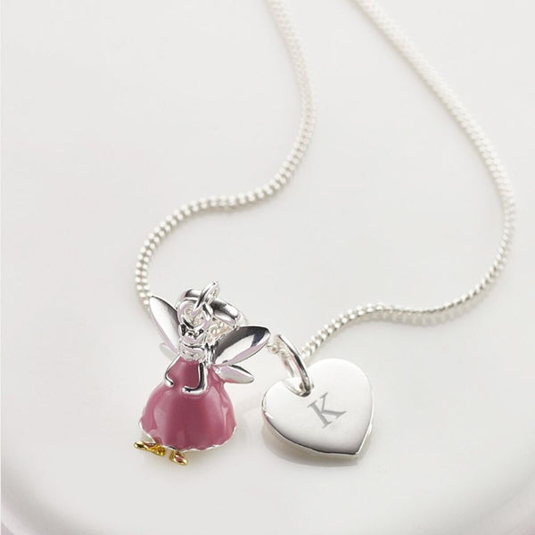 Molly Brown Personalised Pink Fairy Heart Necklace
