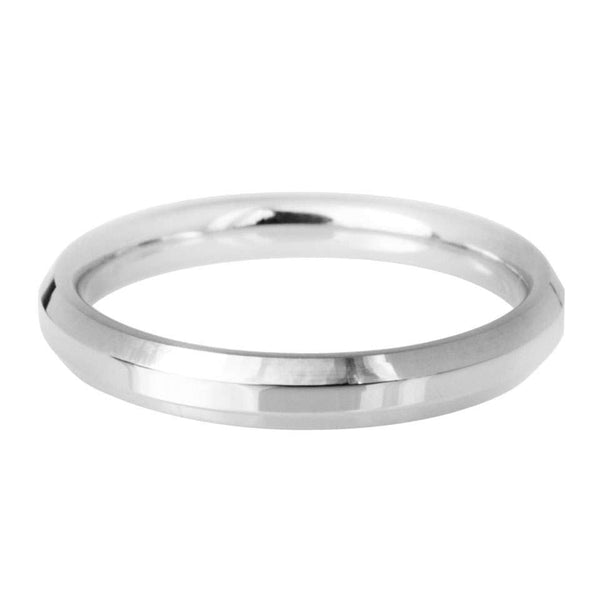 Platinum 3mm Bevelled Edge Wedding Band