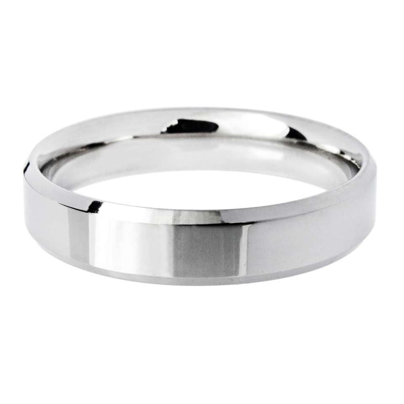 Platinum 5mm Bevelled Edge Wedding Band