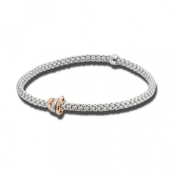 FOPE Flex'it Prima 18ct White Gold Diamond Bracelet 744B BBRM