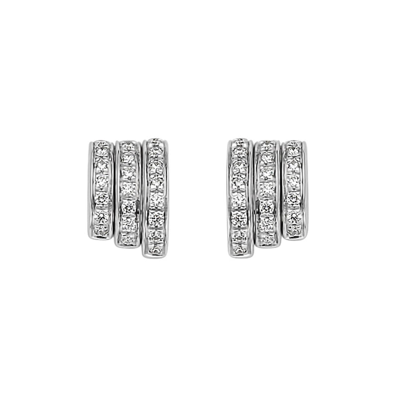 FOPE Flex'it Prima 18ct White Gold Diamond Earrings OR744 PAVE
