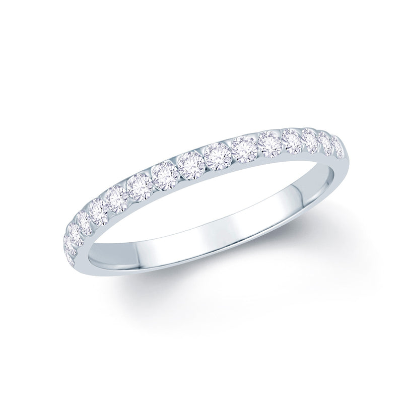 Platinum Claw-Set Diamond 0.25ct Wedding Ring
