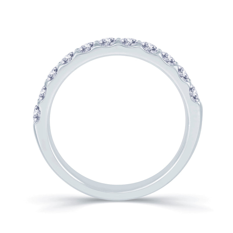 Platinum Claw-Set Diamond 0.75ct Wedding Ring