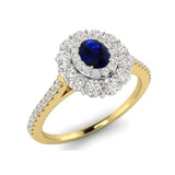 9ct Gold Diamond and Ruby/Emerald/Sapphire Ring
