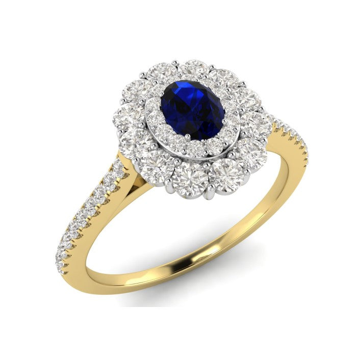 9ct Gold Diamond and Ruby/Emerald/Sapphire Ring