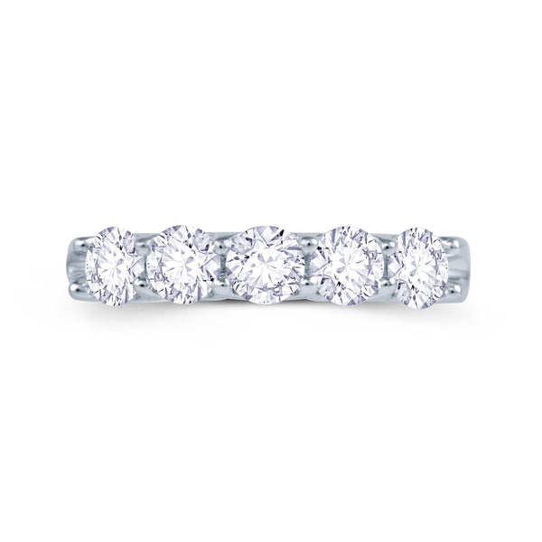 18ct White Gold Five Stone Diamond Ring Band