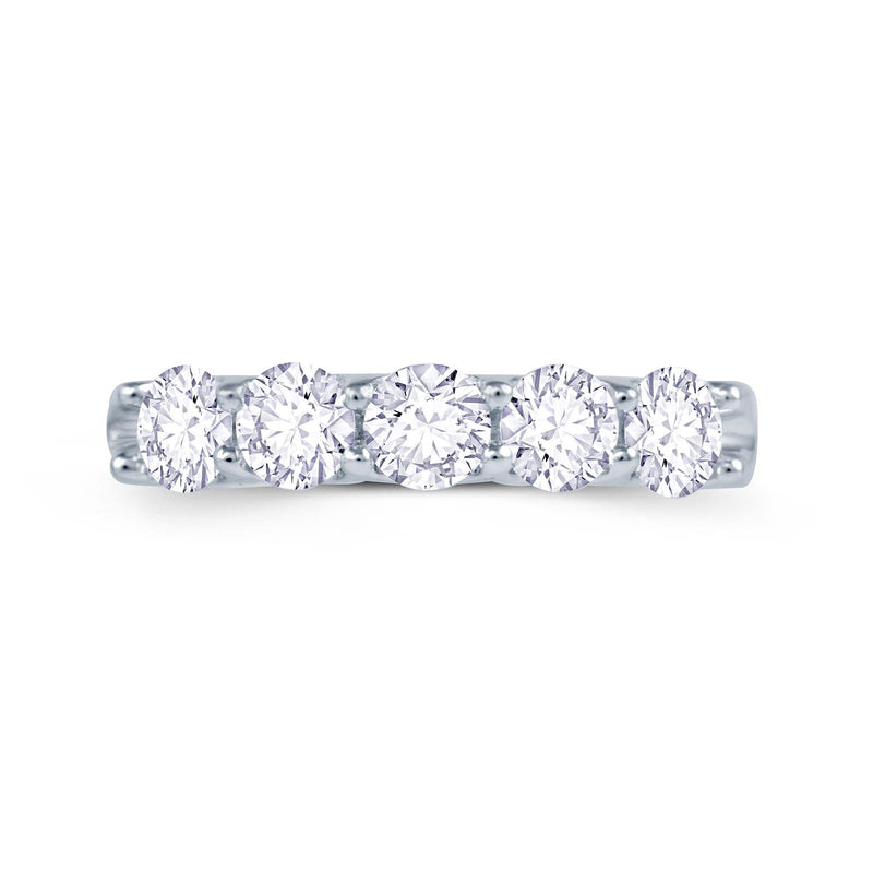 18ct White Gold Five Stone Diamond Ring Band