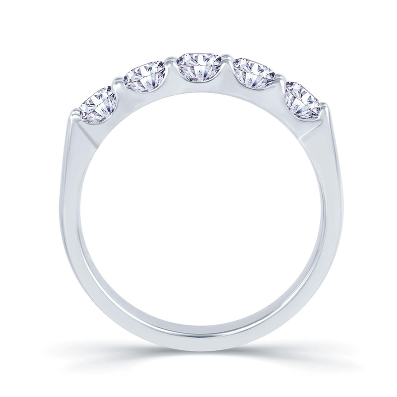 18ct White Gold Five Stone Diamond Ring Band