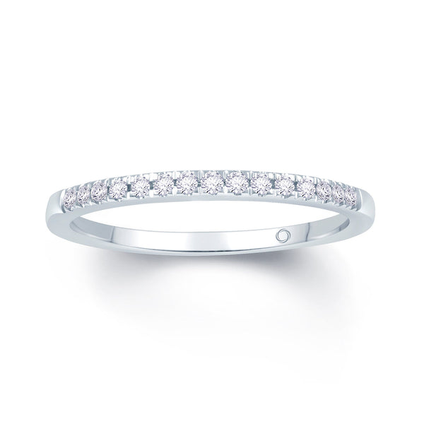 9ct White Gold 0.07ct Diamond Wedding Ring 