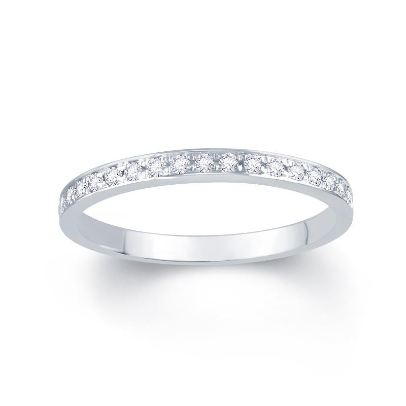 Platinum Pave Set 0.15ct Diamond Wedding Ring