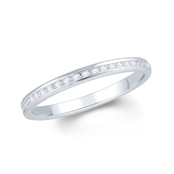 Platinum Channel Set 0.10ct Diamond Ring