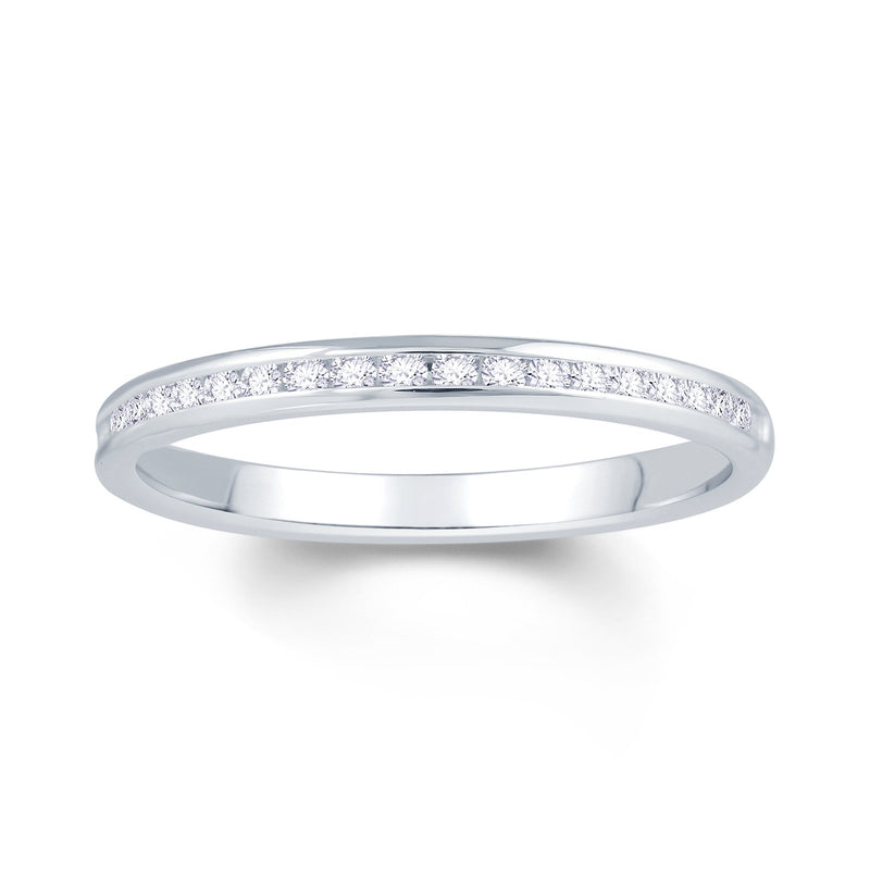 Platinum Channel Set Diamond Ring