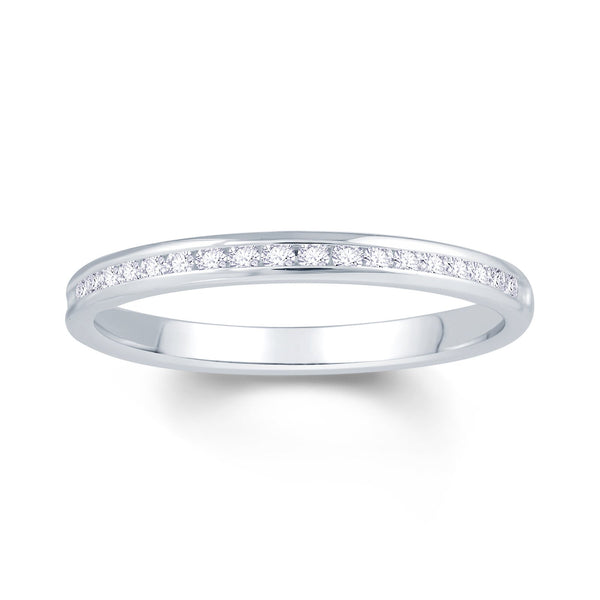 Platinum Channel Set 0.10ct Diamond Wedding Ring