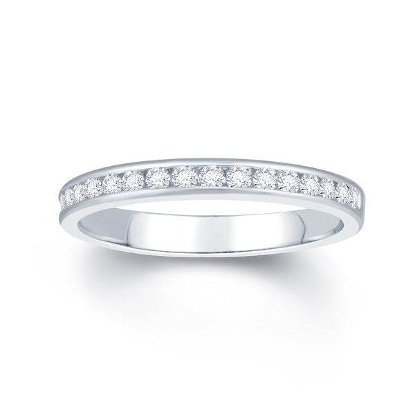 18ct White Gold Channel Set 0.25ct Diamond Wedding Ring