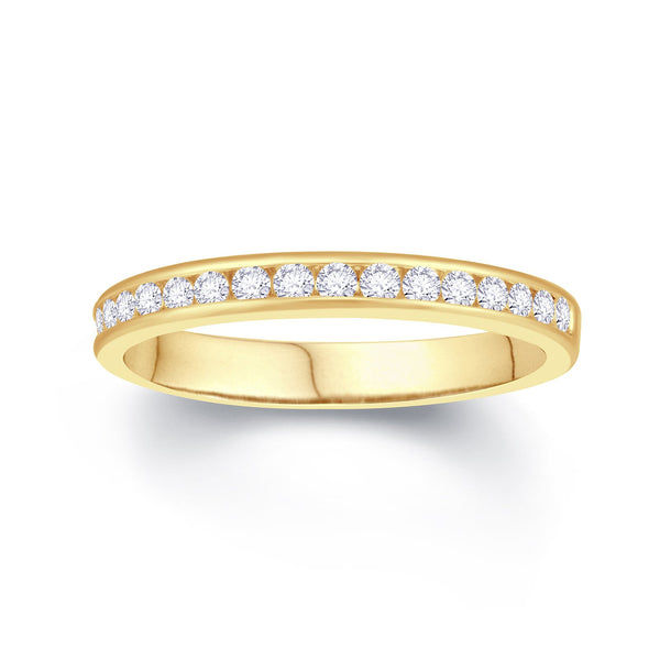 18ct Yellow Gold Channel Set 0.25ct Diamond Wedding Ring