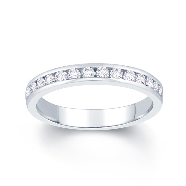 18ct White Gold Channel set 0.40ct Diamond Wedding Ring