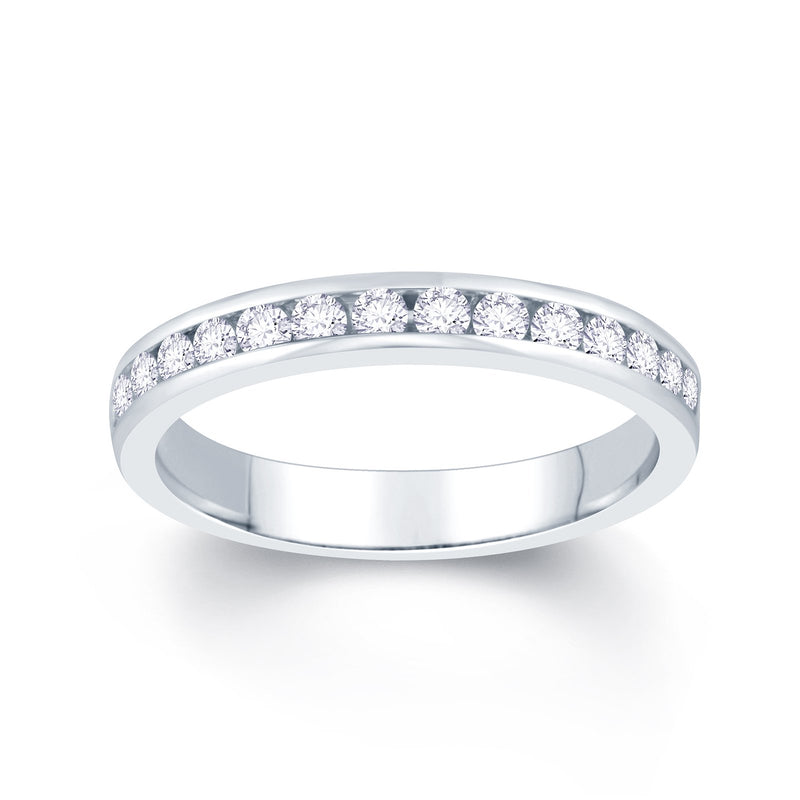 18ct White Gold Channel set 0.40ct Diamond Wedding Ring