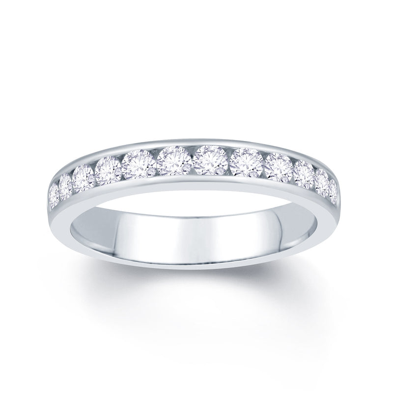 18ct White Gold Channel set 0.65ct Diamond Wedding Ring