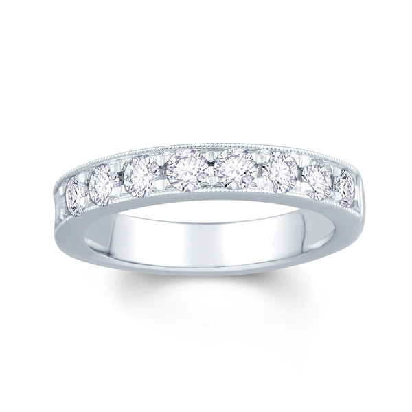 Platinum Pave Set 0.75ct Diamond Wedding Ring