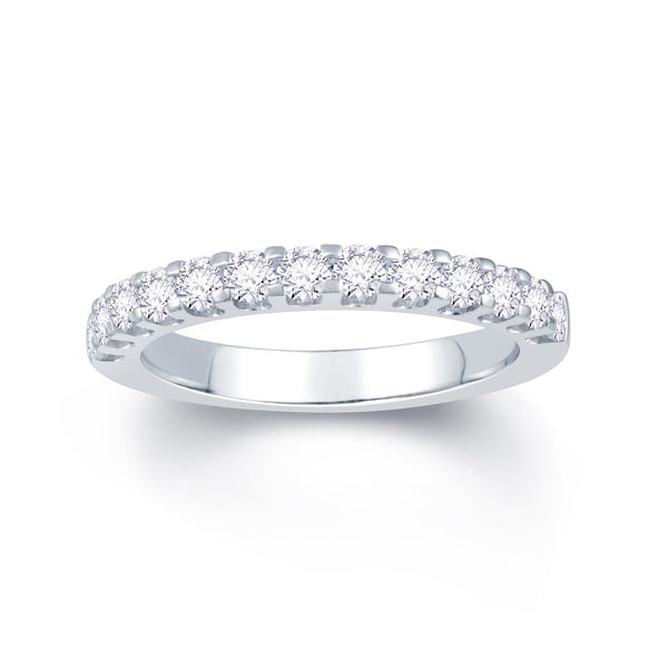 18ct White Gold Scallop Claw 0.55ct Diamond Wedding Ring