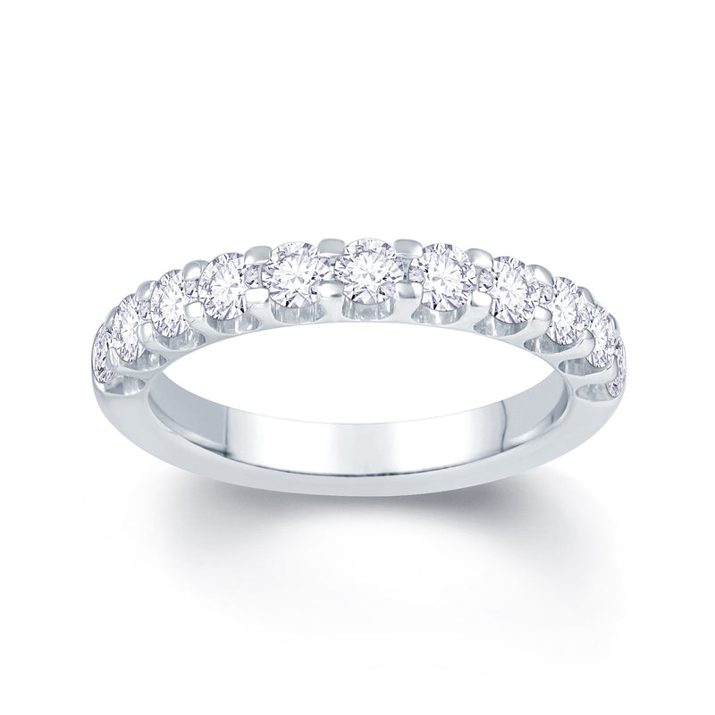 18ct White Gold Scallop Claw 0.85ct Diamond Wedding Ring