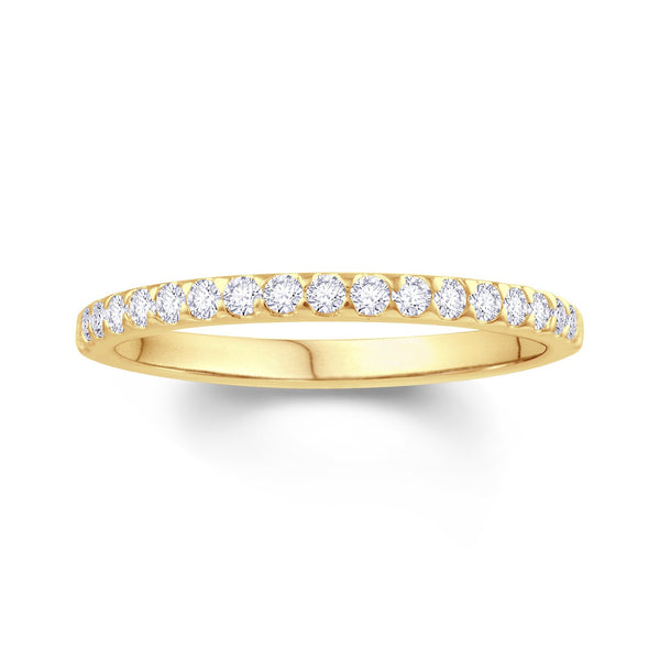 18ct Yellow Gold Triangle Claw 0.15ct Diamond Wedding Ring