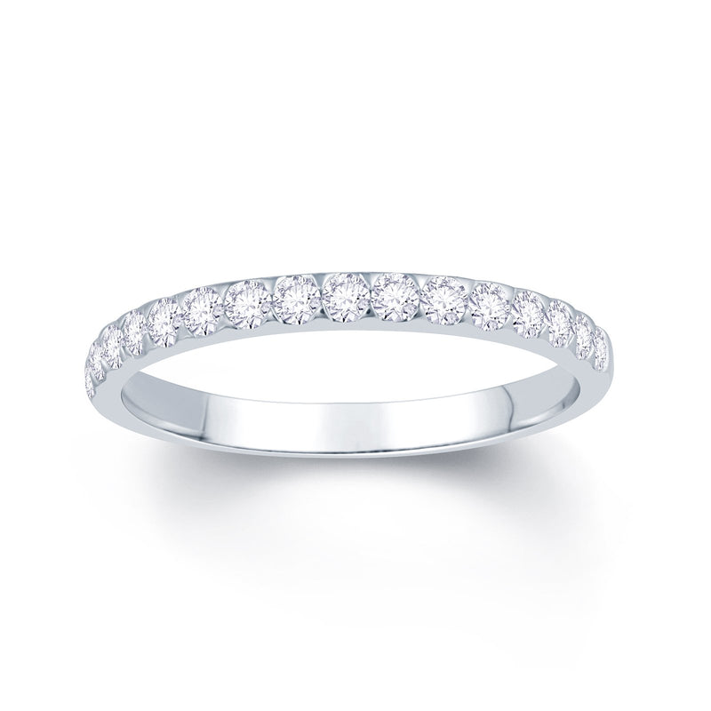 18ct White Gold Triangle Claw 0.25ct Diamond Wedding Ring