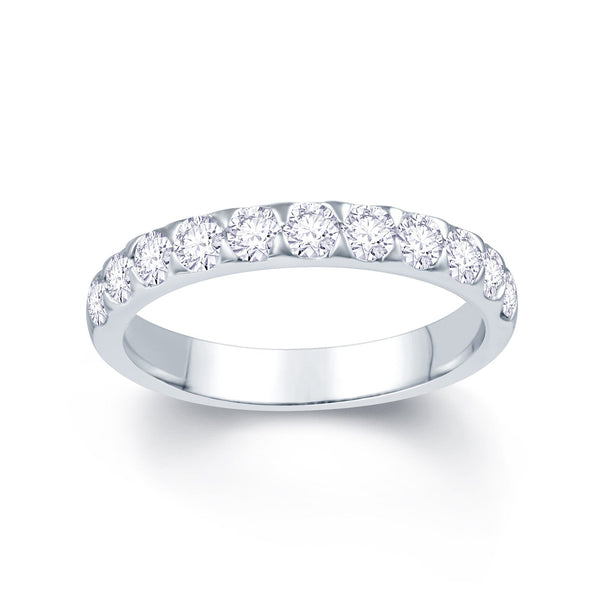 18ct White Gold Triangle Claw 0.75ct Diamond Wedding Ring