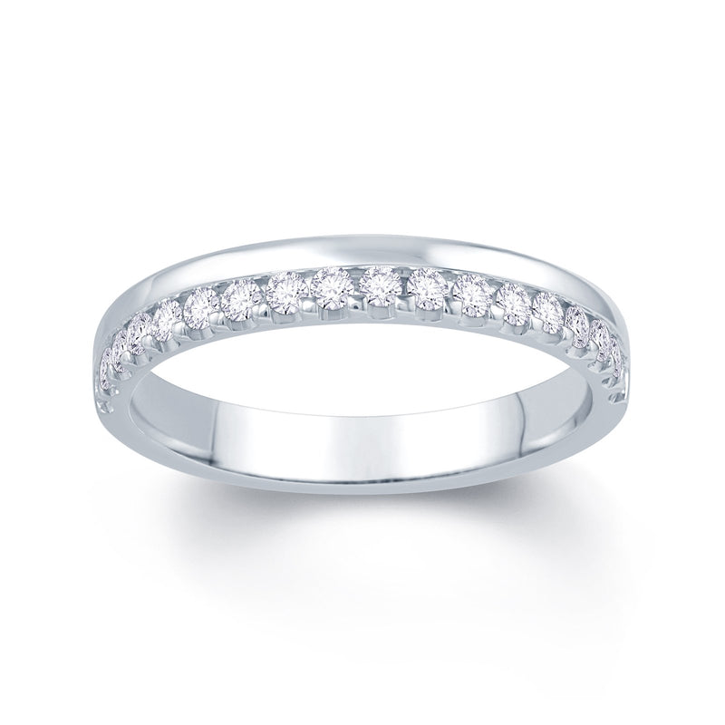 18ct White Gold Off Set 0.20ct Diamond Wedding Ring