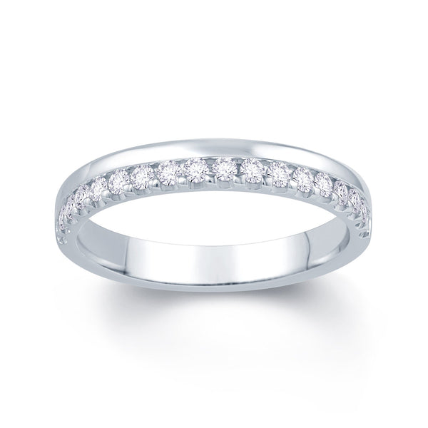 Platinum Off Set 0.20ct Diamond Wedding Ring