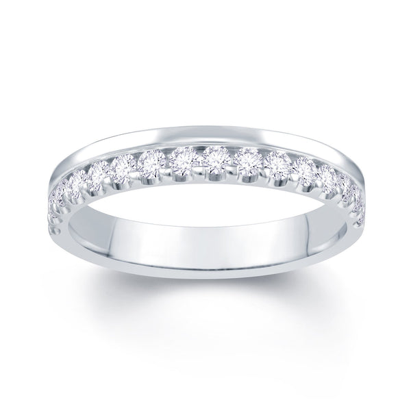 18ct White Gold Off Set 0.30ct Diamond Wedding Ring