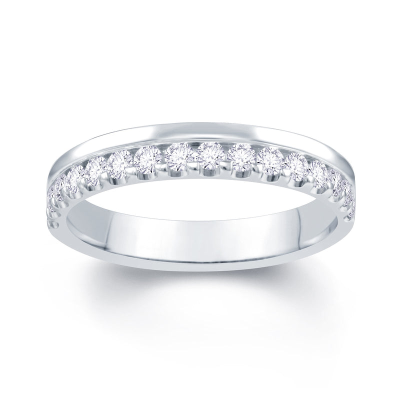 Platinum Off Set 0.30ct Diamond Wedding Ring