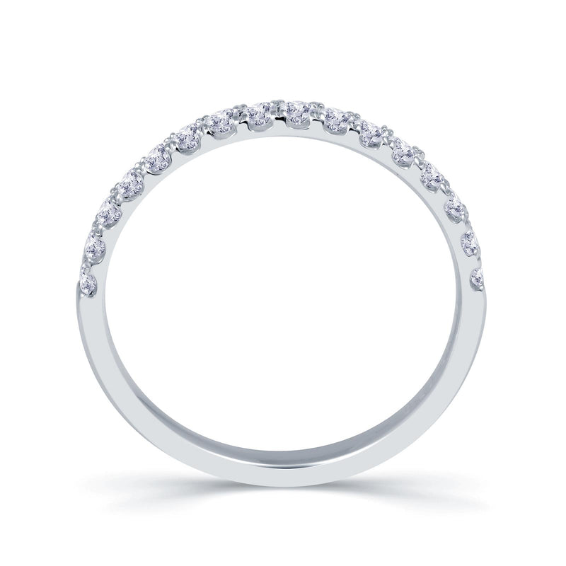 18ct White Gold Round Split Claw 0.58ct Diamond Wedding Ring
