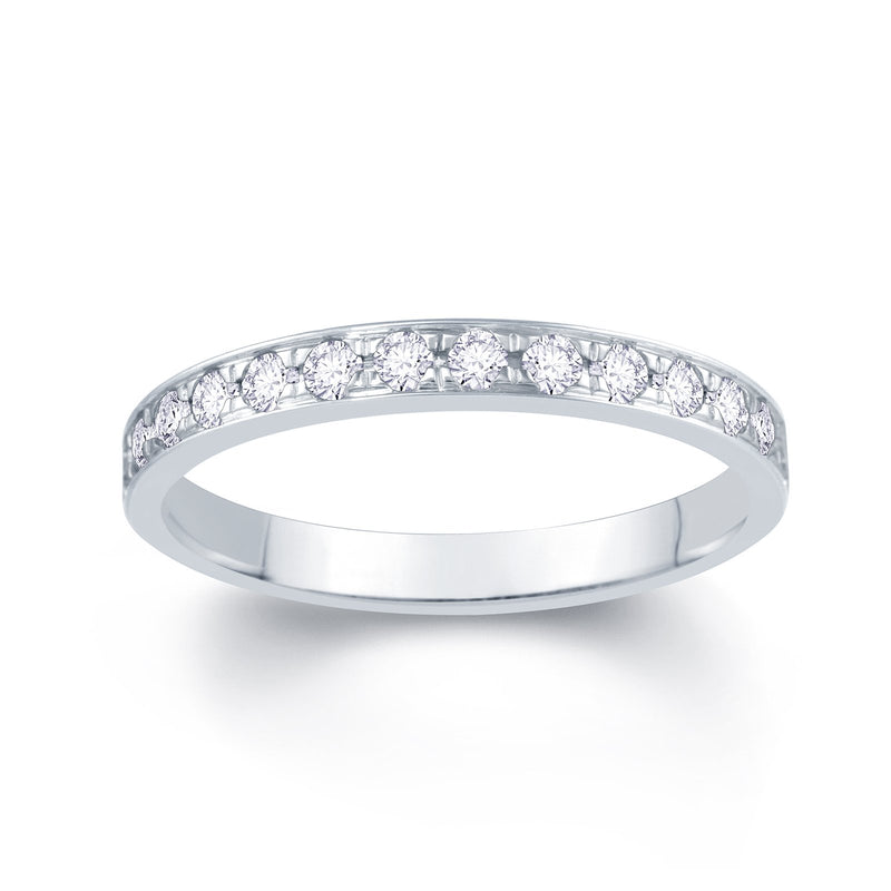 Platinum Pave Set 0.30ct Diamond Wedding Ring