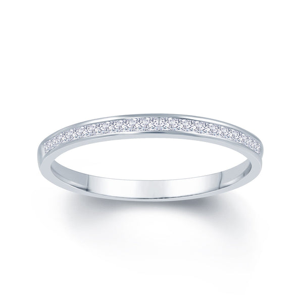 18ct White Gold Princess Cut 0.25ct Diamond Wedding Ring