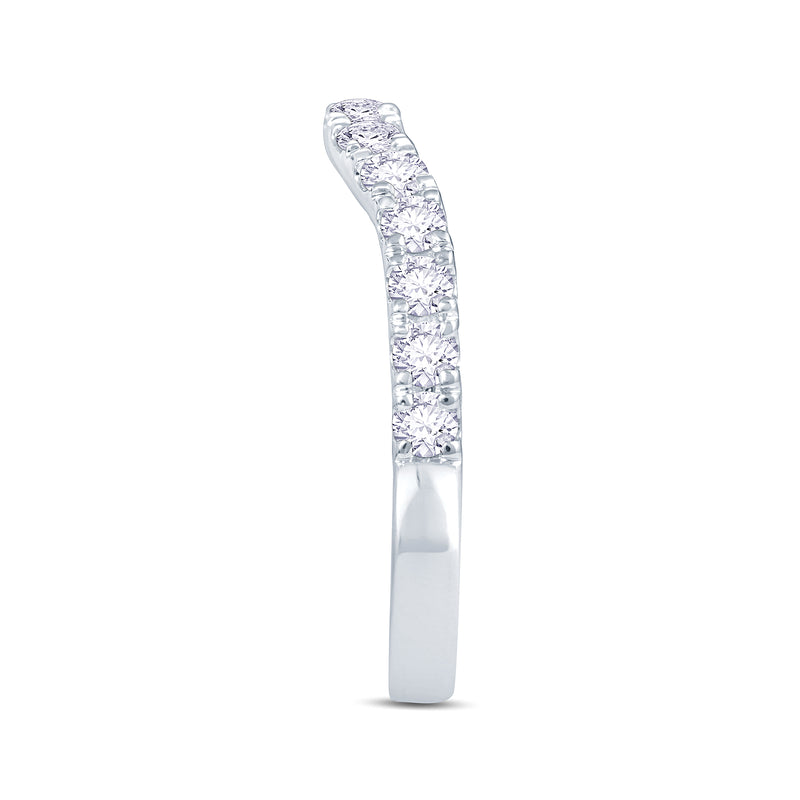 18ct White Gold Deep Curve Diamond Ring