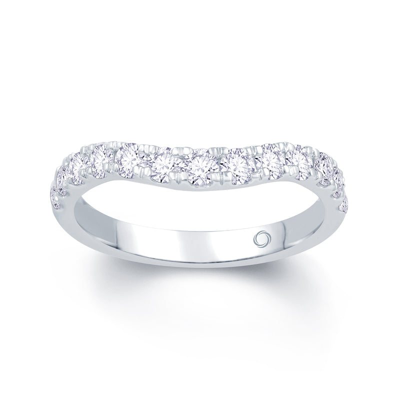 18ct White Gold Deep Curve Diamond Ring