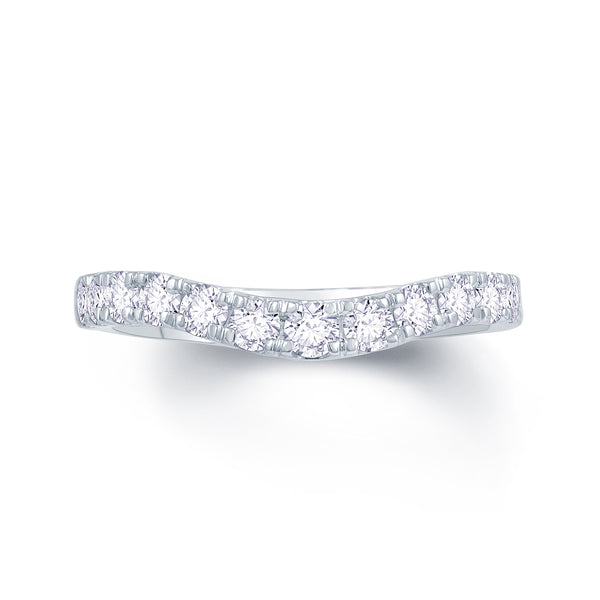 18ct White Gold Deep Curve Diamond Ring