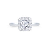 Platinum Cushion Halo 0.40ct Diamond Engagement Ring