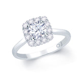 Platinum Cushion Halo 0.40ct Diamond Engagement Ring
