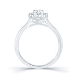 Platinum 0.70ct Diamond Halo Ring