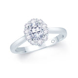 Platinum 0.70ct Diamond Halo Engagement Ring