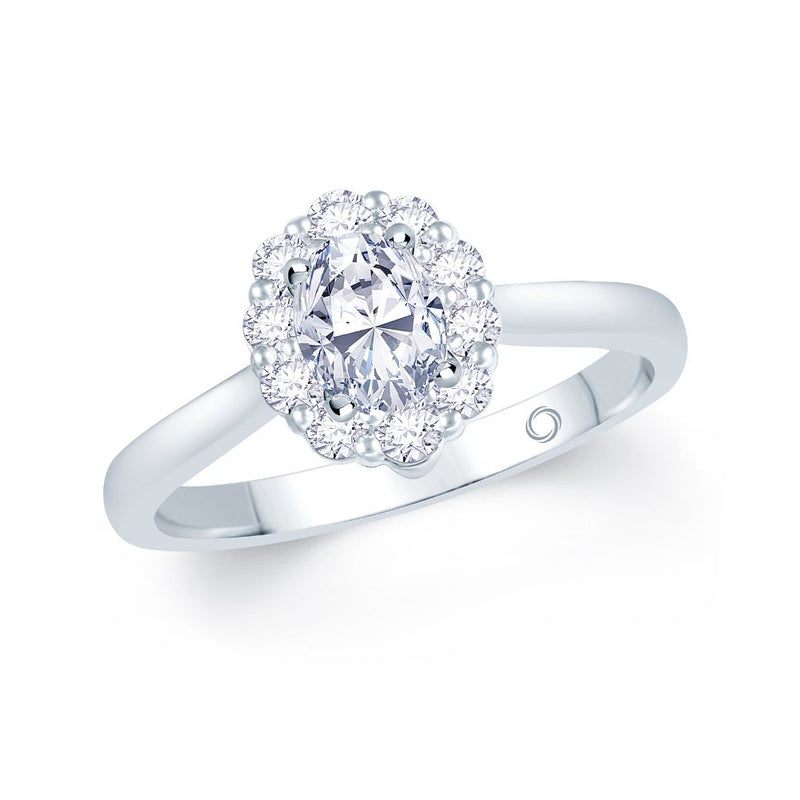 Platinum 0.70ct Diamond Halo Ring