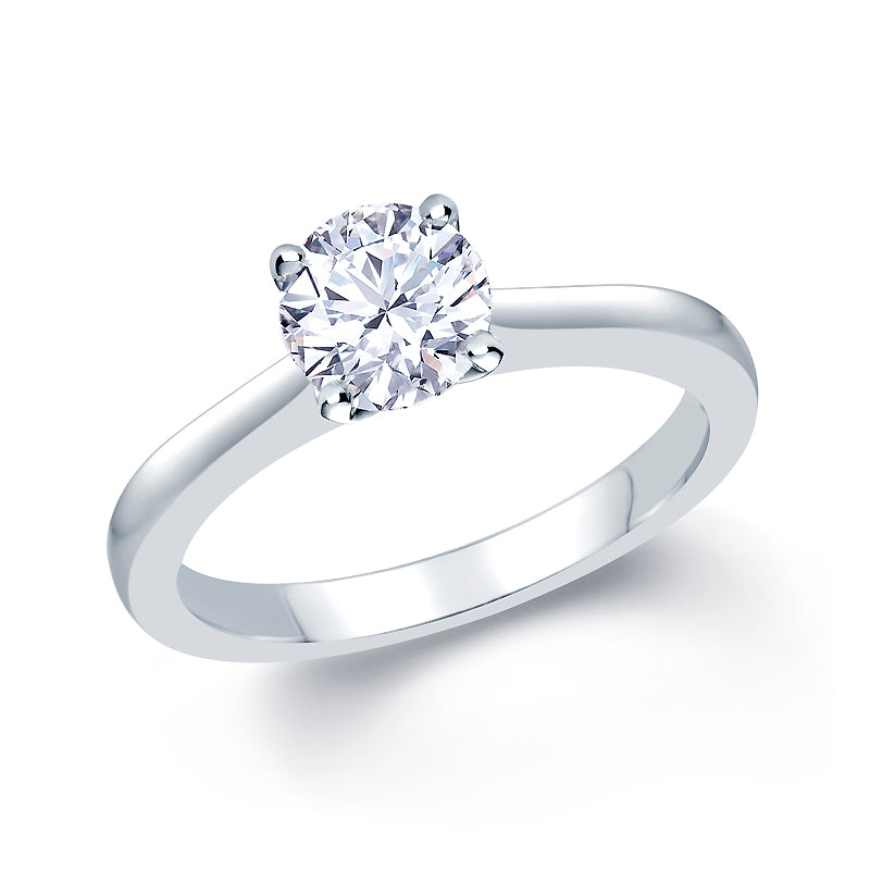 18ct White Gold Round Solitaire 1.0ct Diamond Engagement Ring