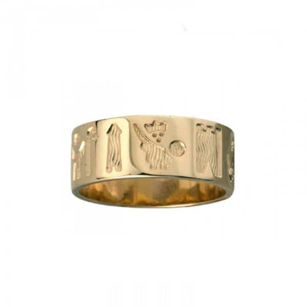 History of Ireland 14ct Gold Band Ring S2407