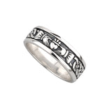 Sterling Silver Oxidised Celtic Claddagh Gents Band S2828