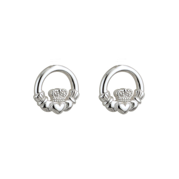 Sterling Silver Claddagh Stud Earrings