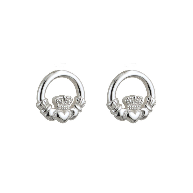 Sterling Silver Claddagh Stud Earrings